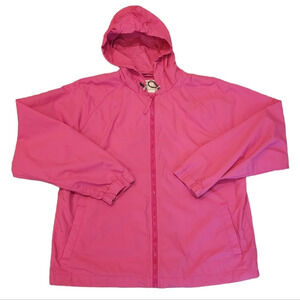 Urban Outfitters Pink Lightweight Nylon Zip Hooded Jacket Size Large